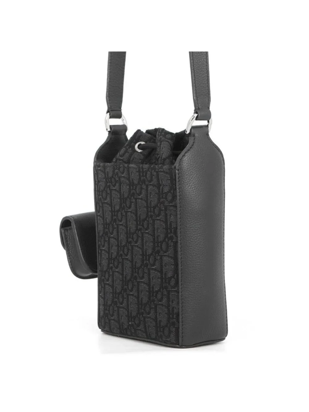 Dior Shoulder Bag Oblique Bucket Canvas Black